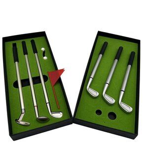 Mini Golf Club 6 Pens Two Sets Desktop Putting Game Accessories Office Dad Gift